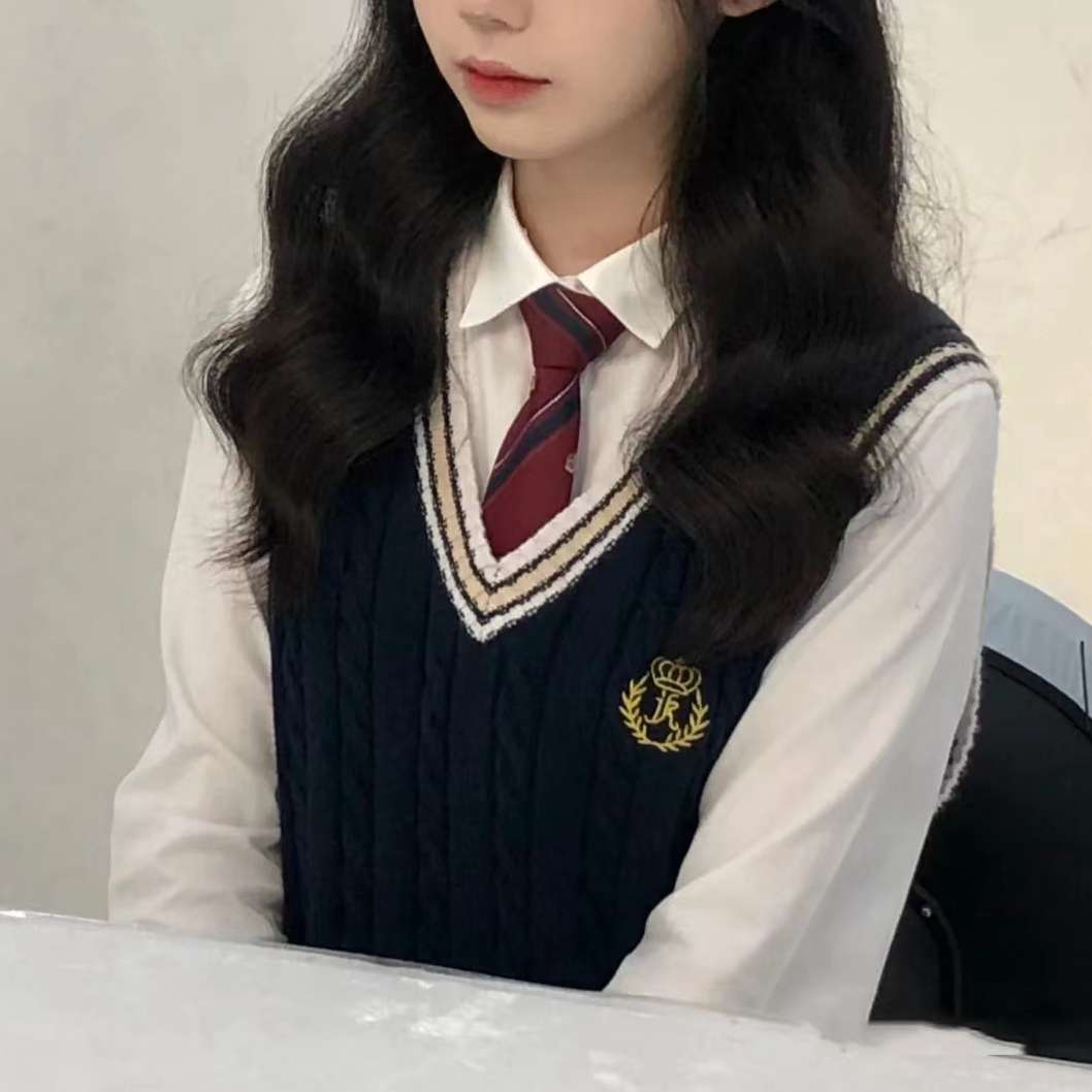 セーラー服 学園風Vネック ニットベスト