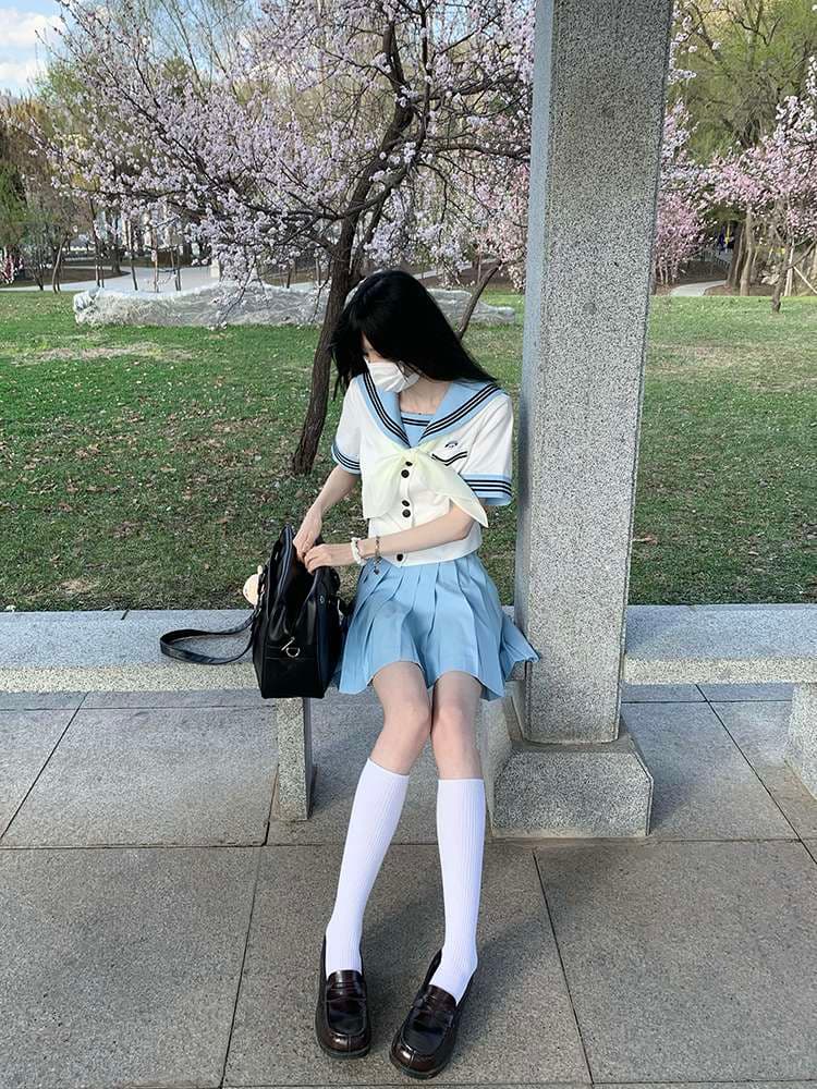 セーラー服 春風 ホワイト&ライトブルー