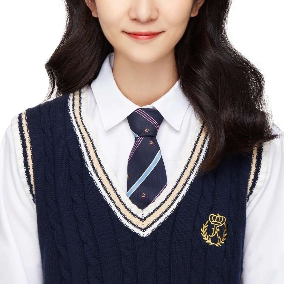 セーラー服 学園風Vネック ニットベスト