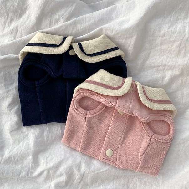 セーラー服 ペット用セーラー風おしゃれニットウェア