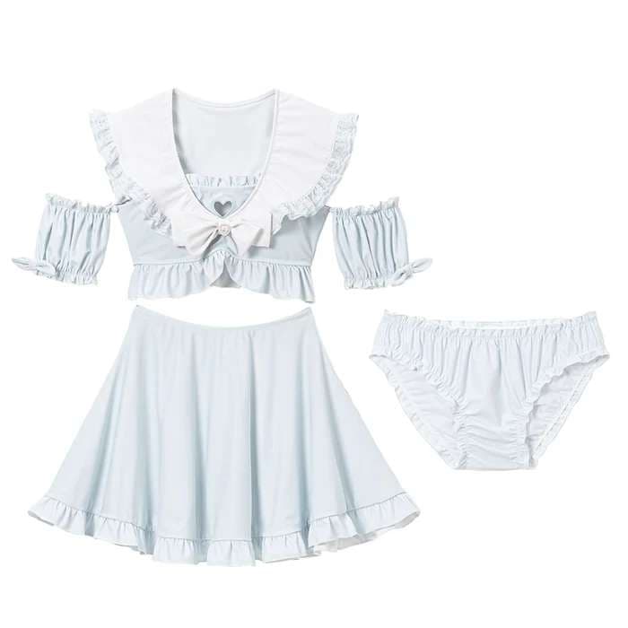 セーラー服 フリルたっぷりセーラー風ツーピース水着
