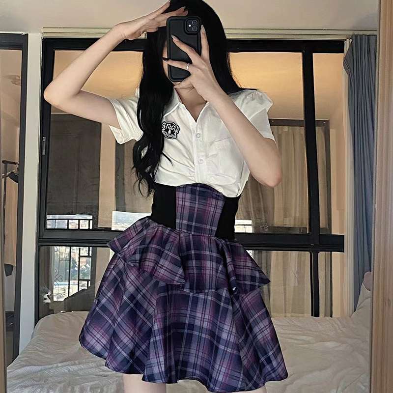 セーラー服 学生風フリルスカート制服セット