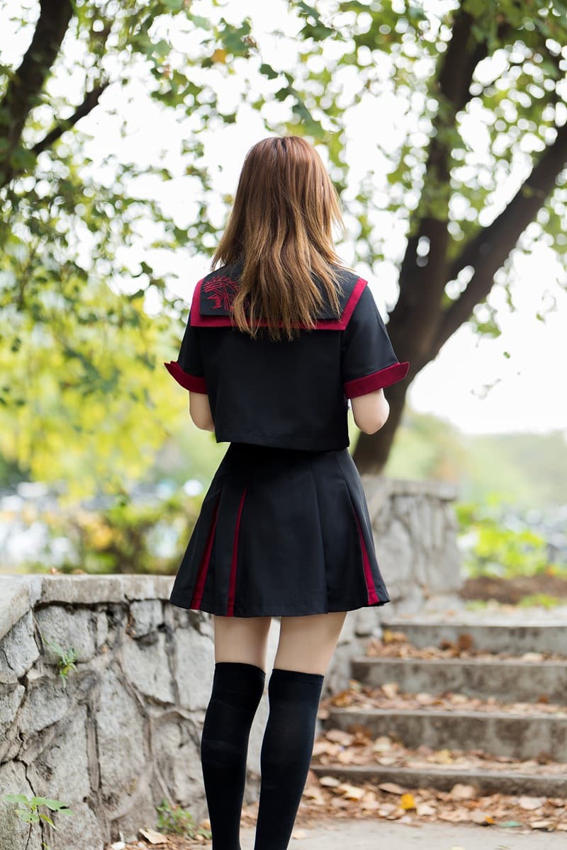 セーラー服 リボン飾り 涼やか半袖セーラートップス
