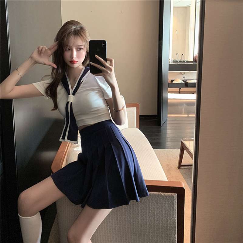 セーラー服 清楚系セーラー風ミニスカートセット