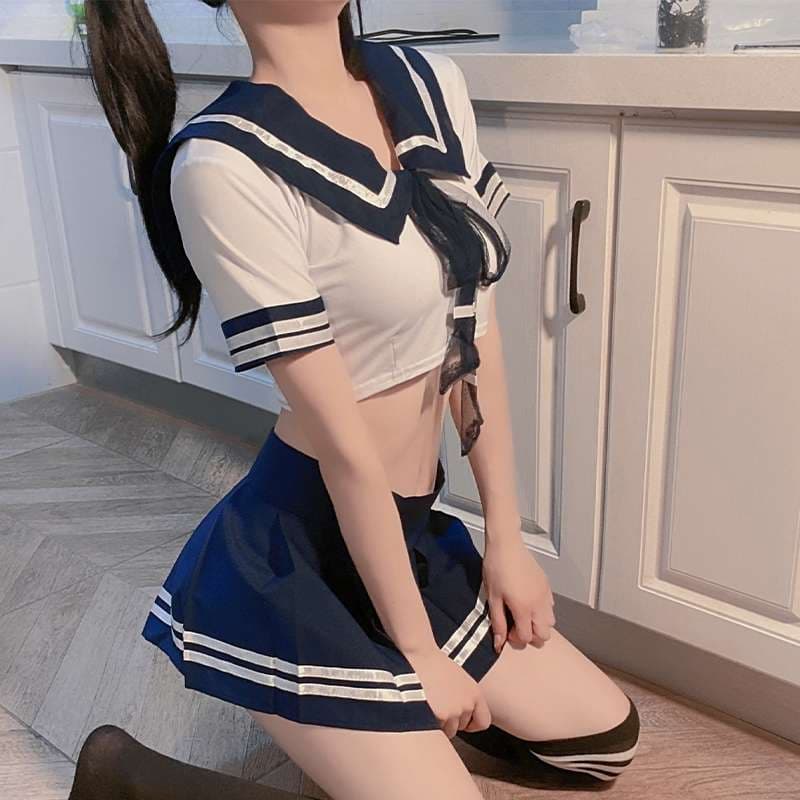 セーラー服 セーラー風制服 紺×白 ツーピースセット