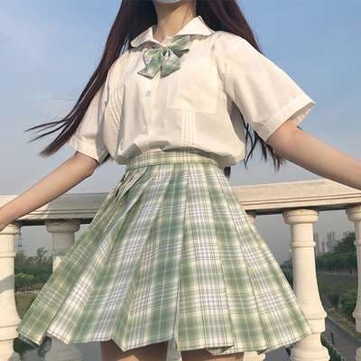 セーラー服 甘めガーリー制服風プリーツスカートセット