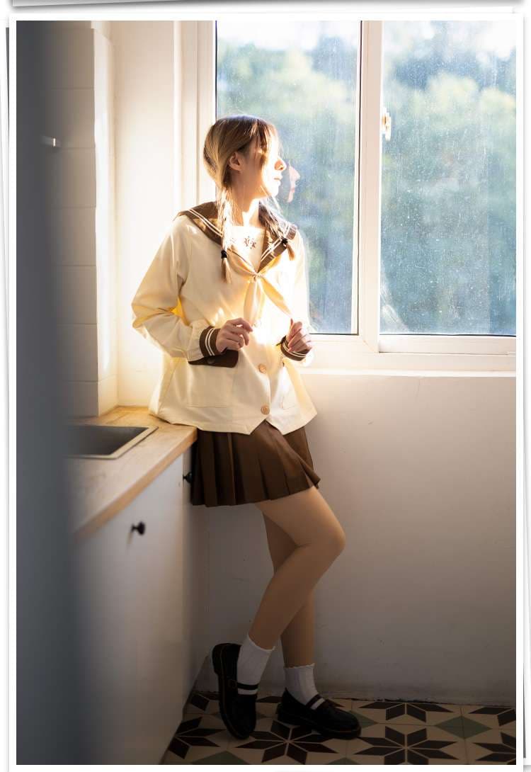 セーラー服 レトロ風デザイン学生 上下セット