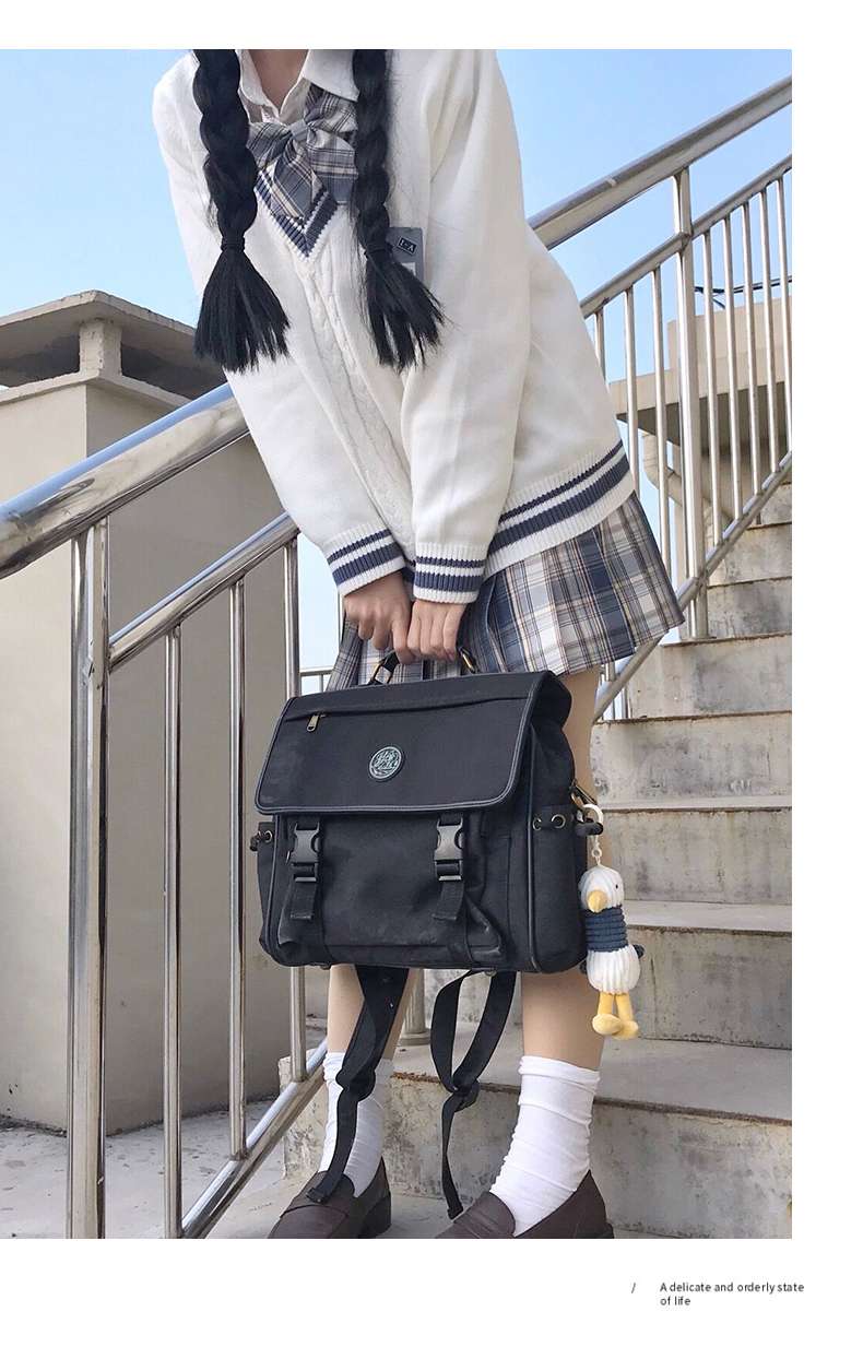セーラー服 学園風セーラーカーディガン 清楚な白ニット