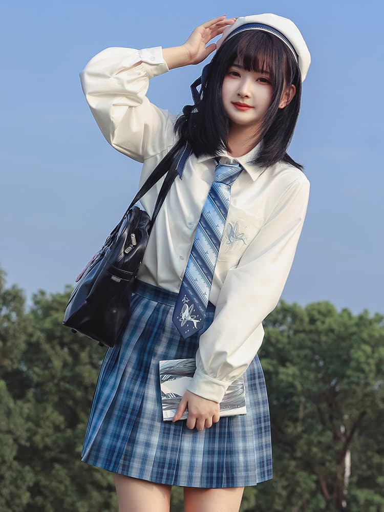 セーラー服 清楚系学園風セーラー襟長袖ブラウス