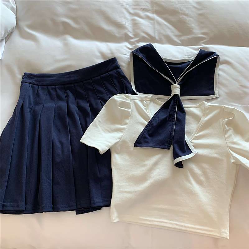 セーラー服 清楚系セーラー風ミニスカートセット