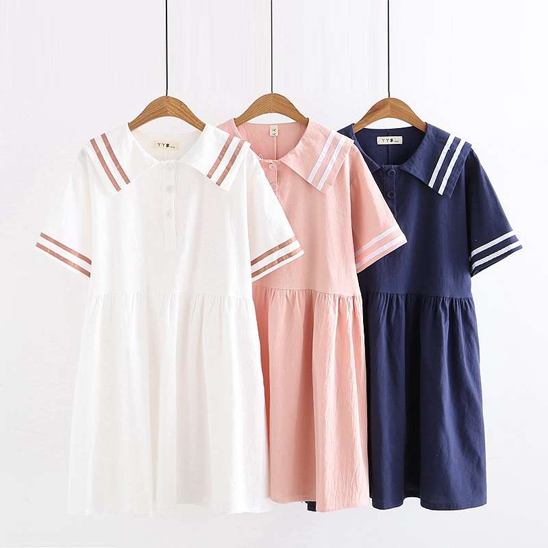 セーラー服 セーラーカラー ゆったりワンピース