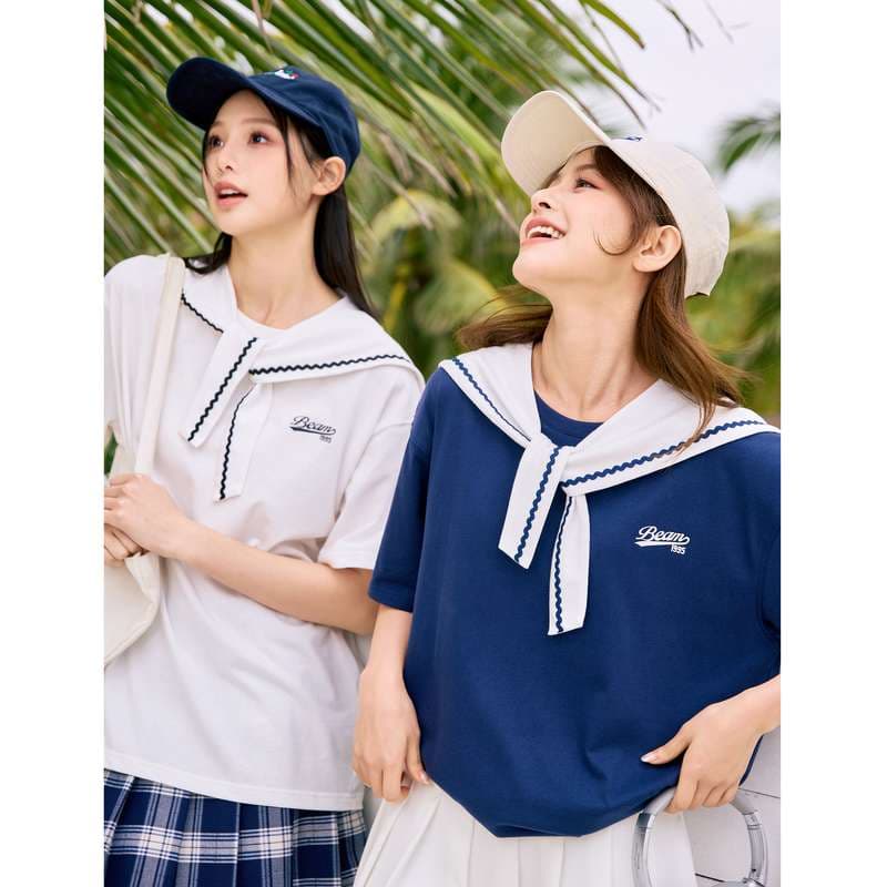 セーラー服 マリンスタイル セーラーカラーTシャツ