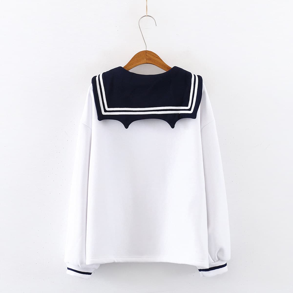セーラー服 猫刺繍ワンポイント付き長袖セーラーブラウス