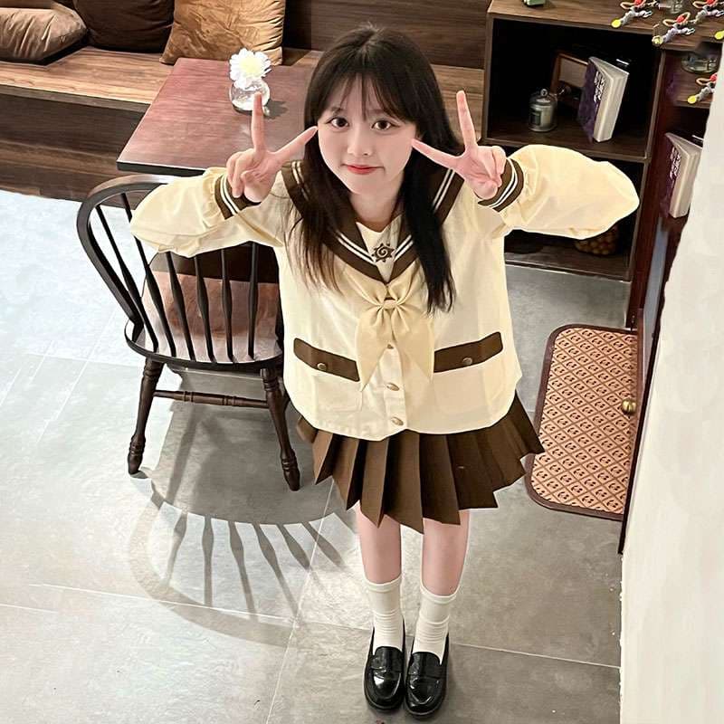 セーラー服 レトロ風デザイン学生 上下セット