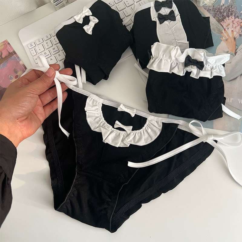 セーラー服 セクシーメイド風ブラックランジェリーセット