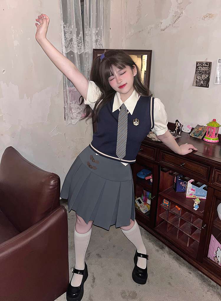 セーラー服 学生風ベスト制服セット
