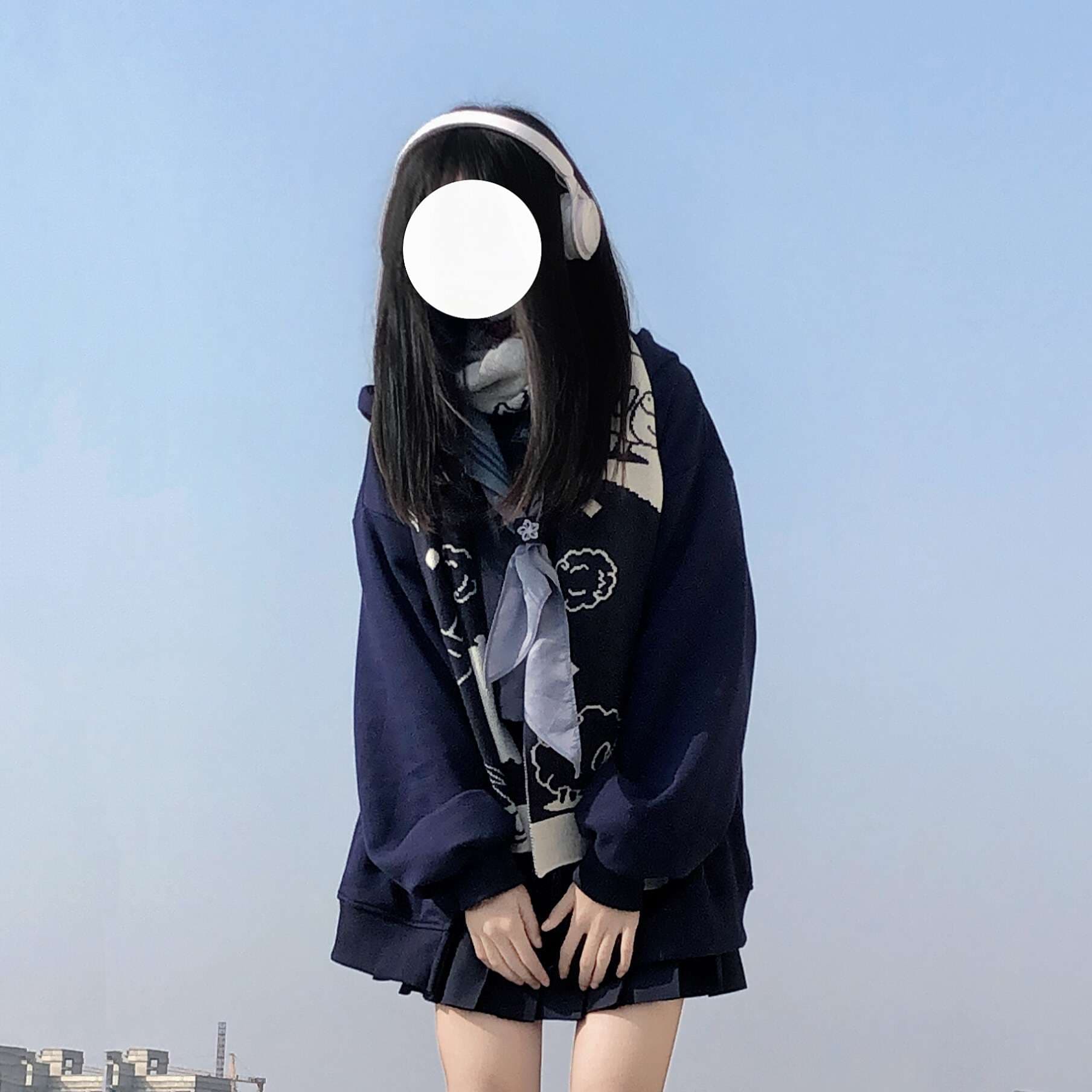 セーラー服 ゆるかわアニマル柄セーラー風マフラー