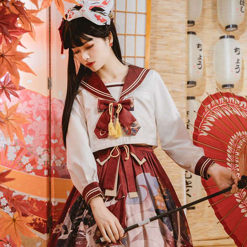 セーラー服 和風 風ロリータワンピース