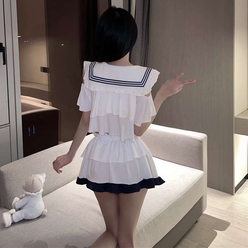 セーラー服 フリルセーラー風半袖ブラウス