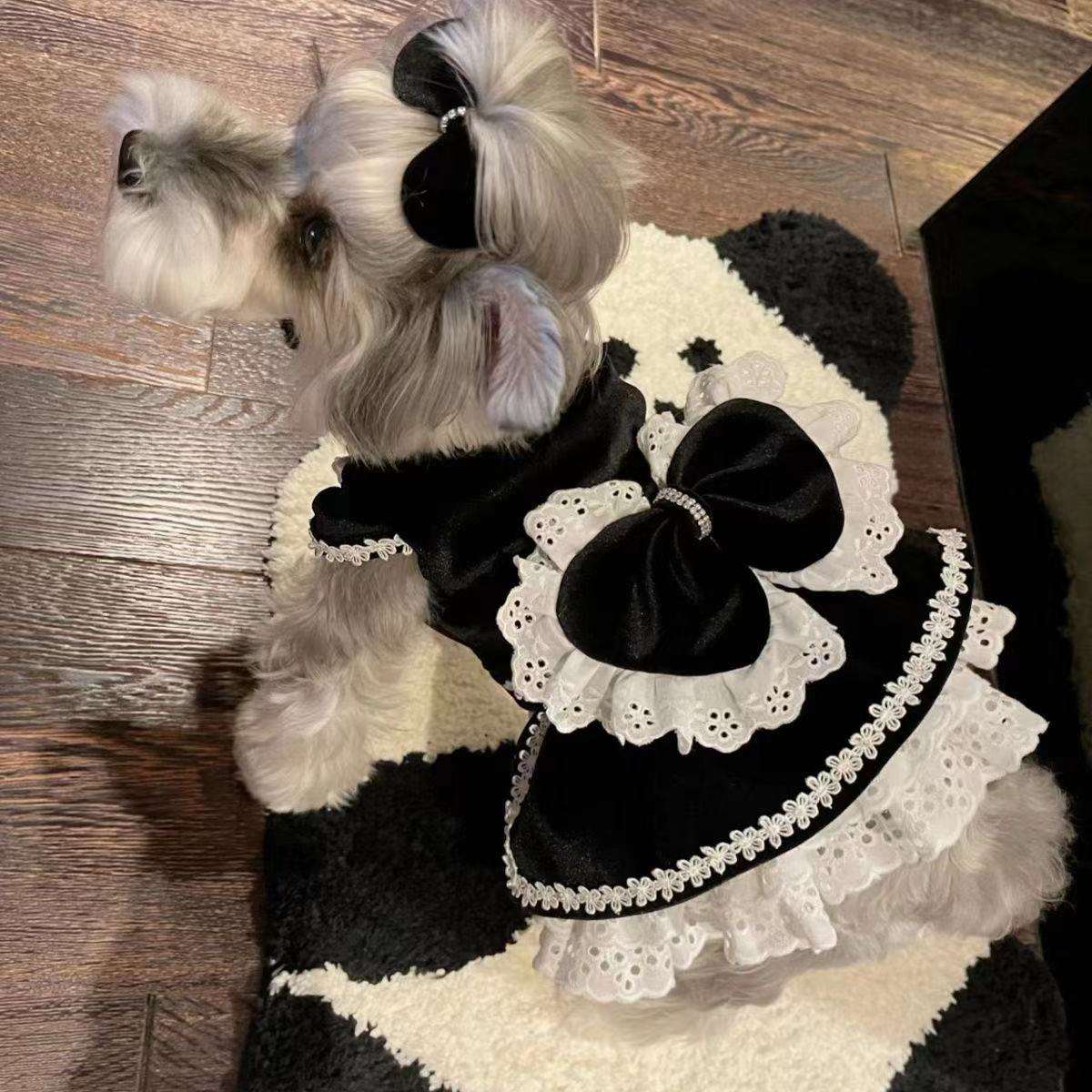 セーラー服 ふわもこペット用メイド風セーラーワンピース