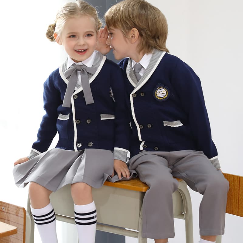 セーラー服 兄妹お揃い学院風制服カーディガンセット