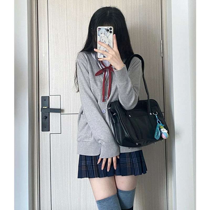 セーラー服 可愛いセーラー襟カーディガン制服セット