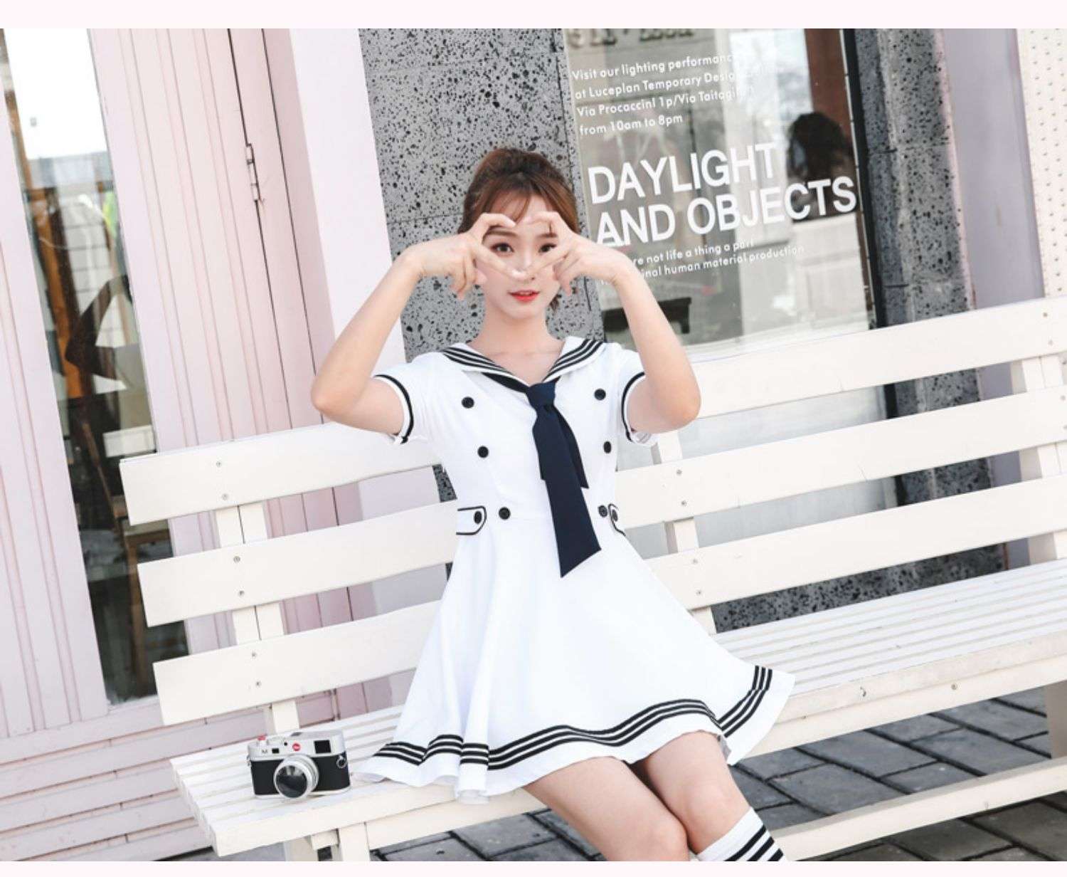 セーラー服 マリンテイスト セーラーカラー フレアワンピース