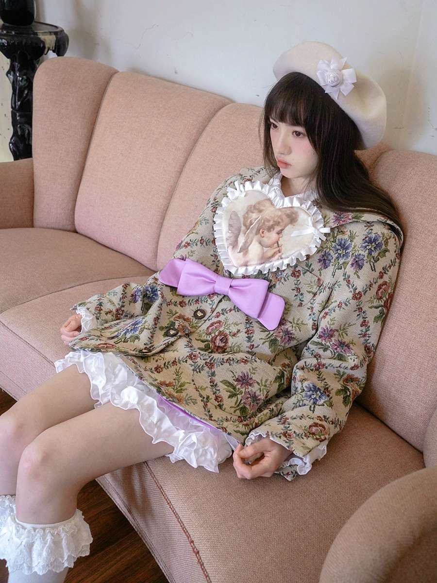 セーラー服 天使のプリントフローラルセーラージャケット