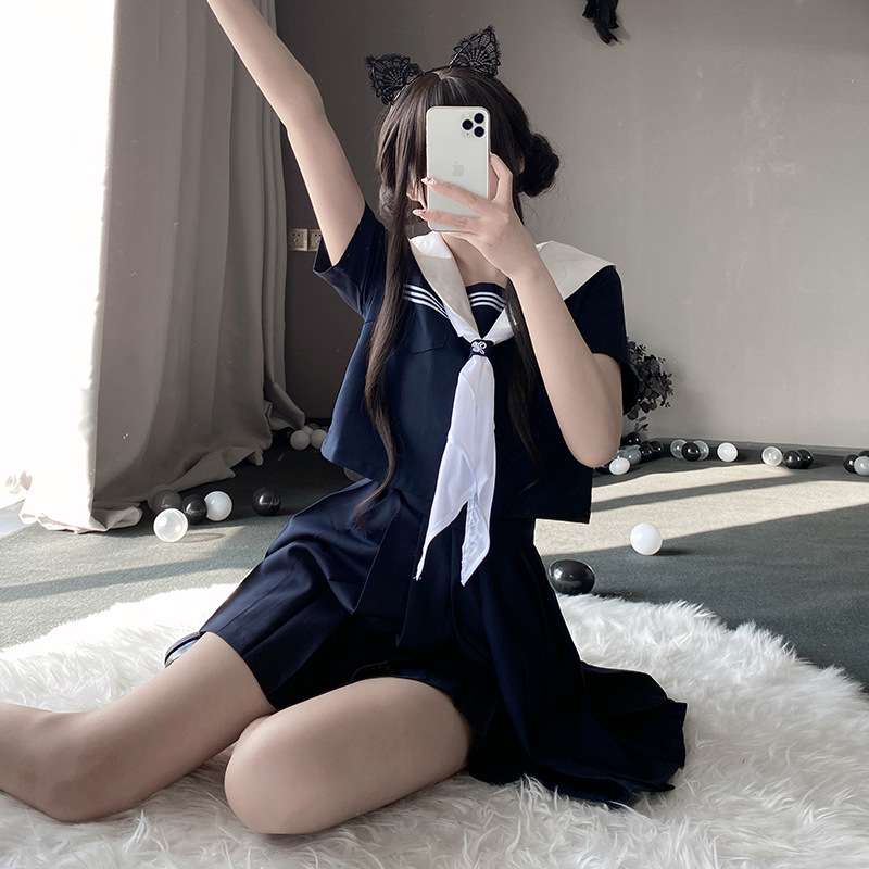 セーラー服 キュートな猫耳付き コスプレ衣装