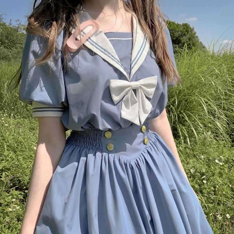 セーラー服 レトロ調セーラーカラーワンピース