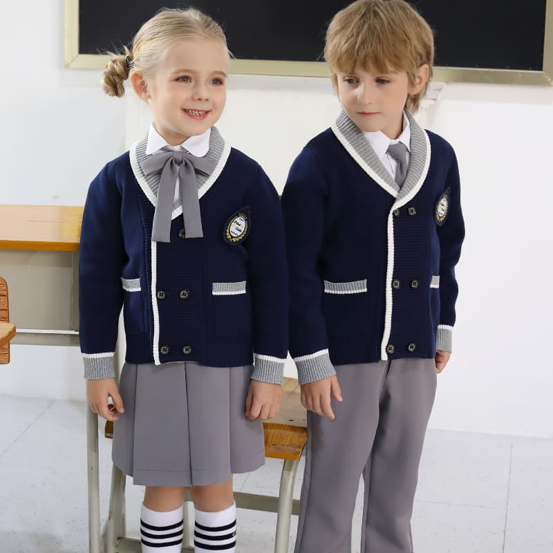 セーラー服 兄妹お揃い学院風制服カーディガンセット