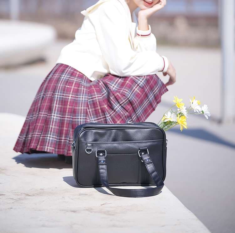 セーラー服 学生風ショルダーバッグ クラシック風レザー調