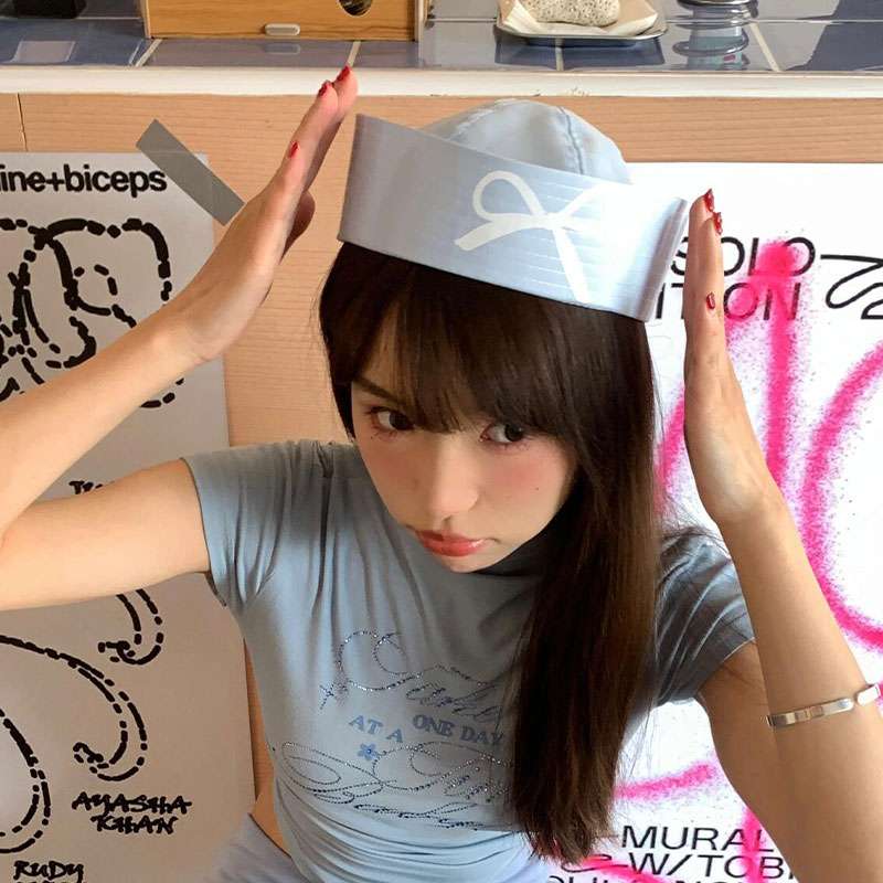 セーラー服 パステルブルー セーラー帽子