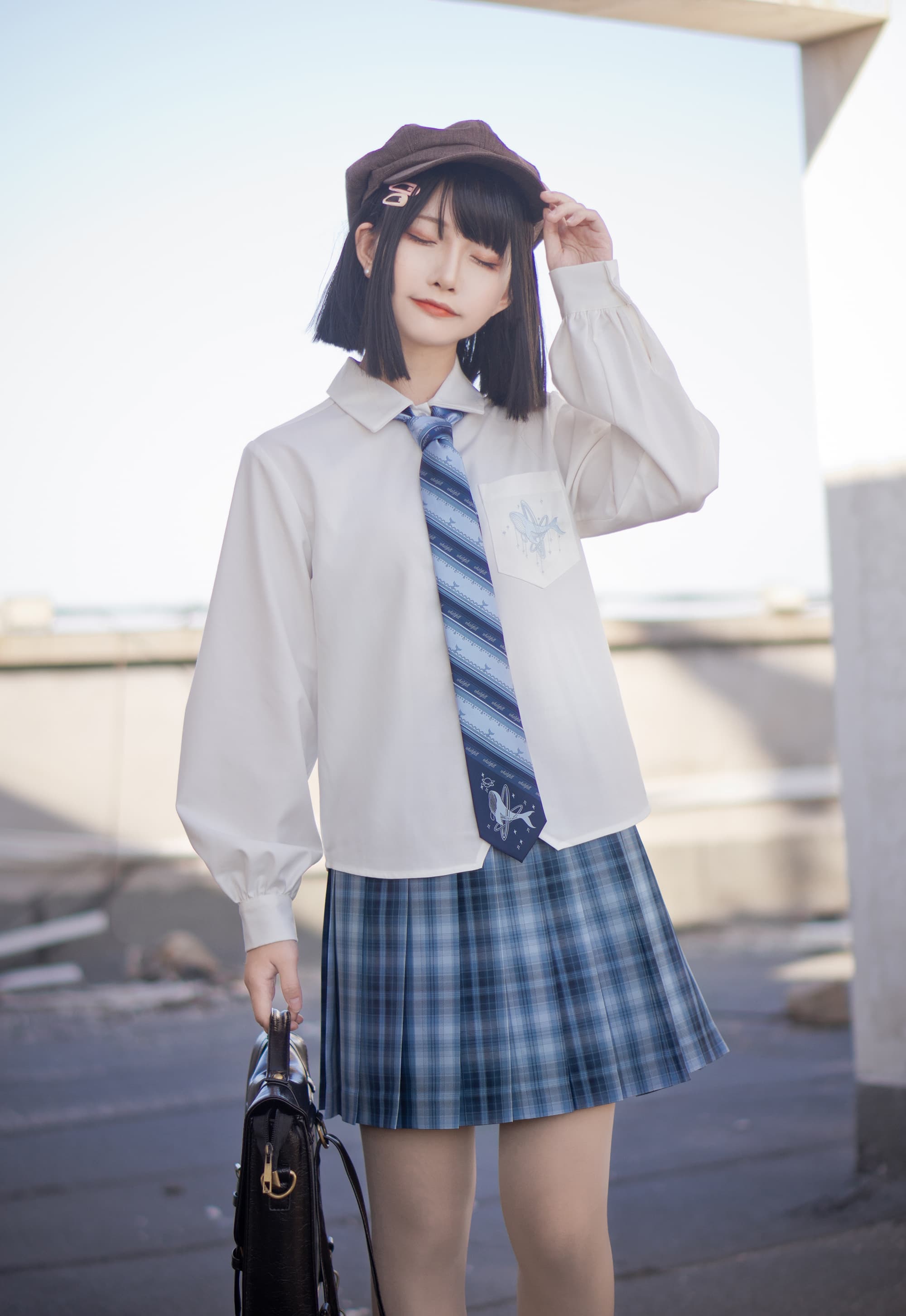 セーラー服 清楚系学園風セーラー襟長袖ブラウス
