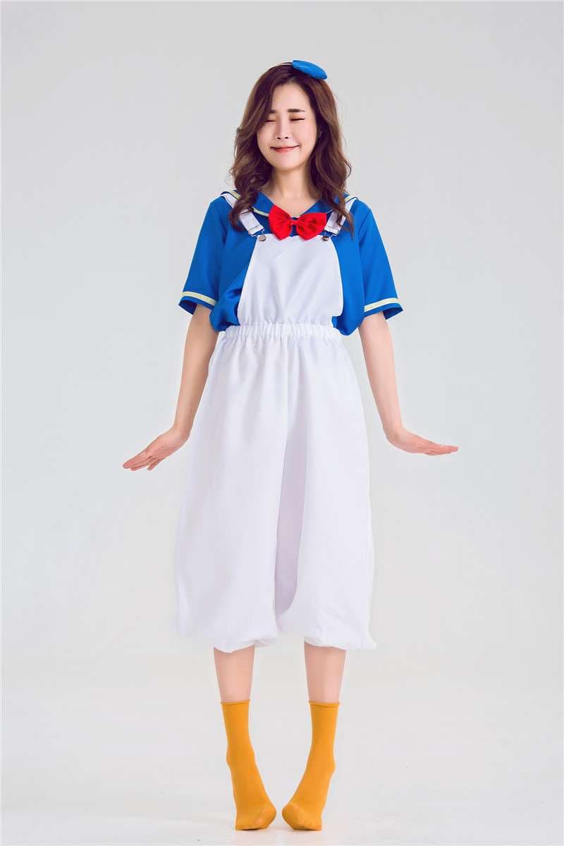セーラー服 ディズニー風セーラーカラー オーバーオール風ワンピース