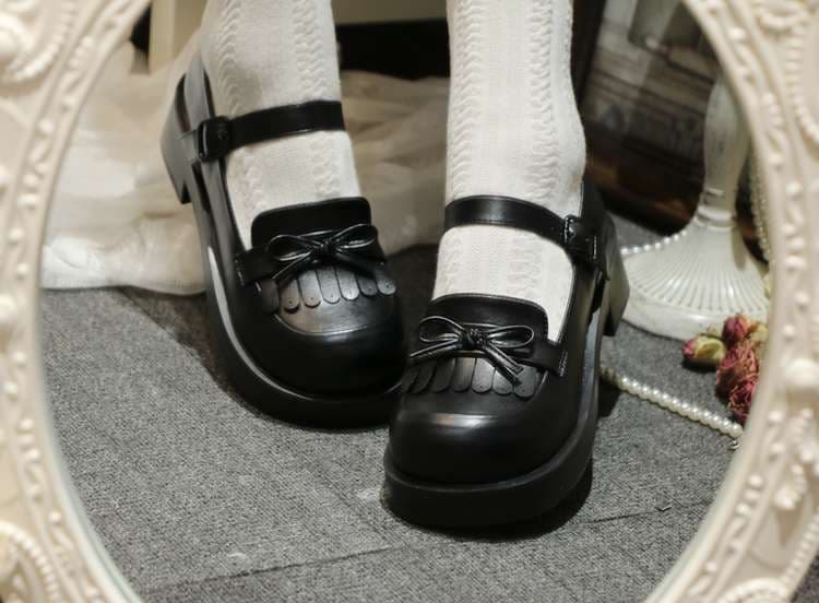 セーラー服 セーラーリボン付きメリージェーンシューズ